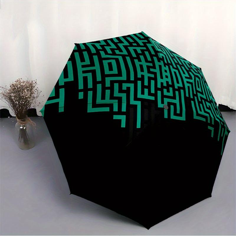 1pc Labyrinth Maze Automatic Open 8-Rib Windproof Umbrella, Travel & Commuting, Suitable for All Seasons