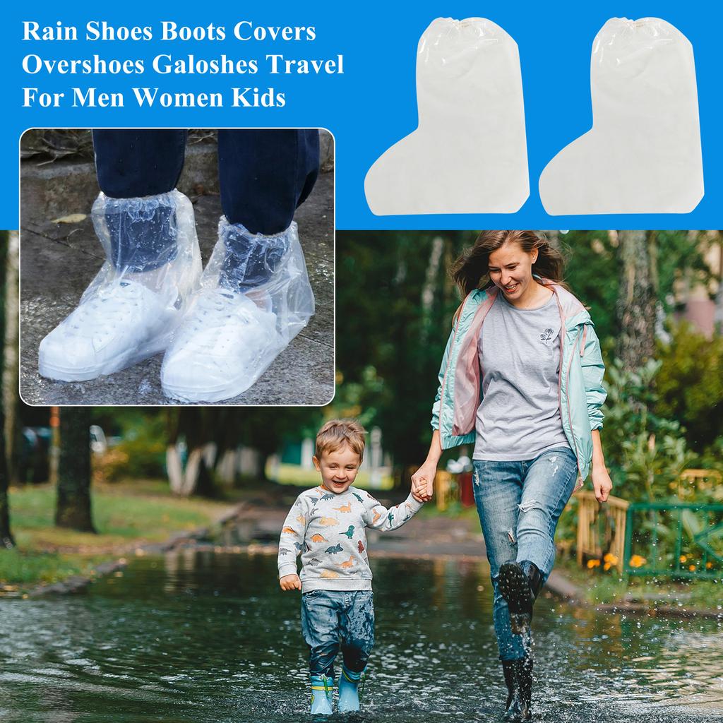 10PC Waterproof Shoe Covers For Rain - Disposable Plastic Rain Shoe Covers Suitable For Sizes 36-45