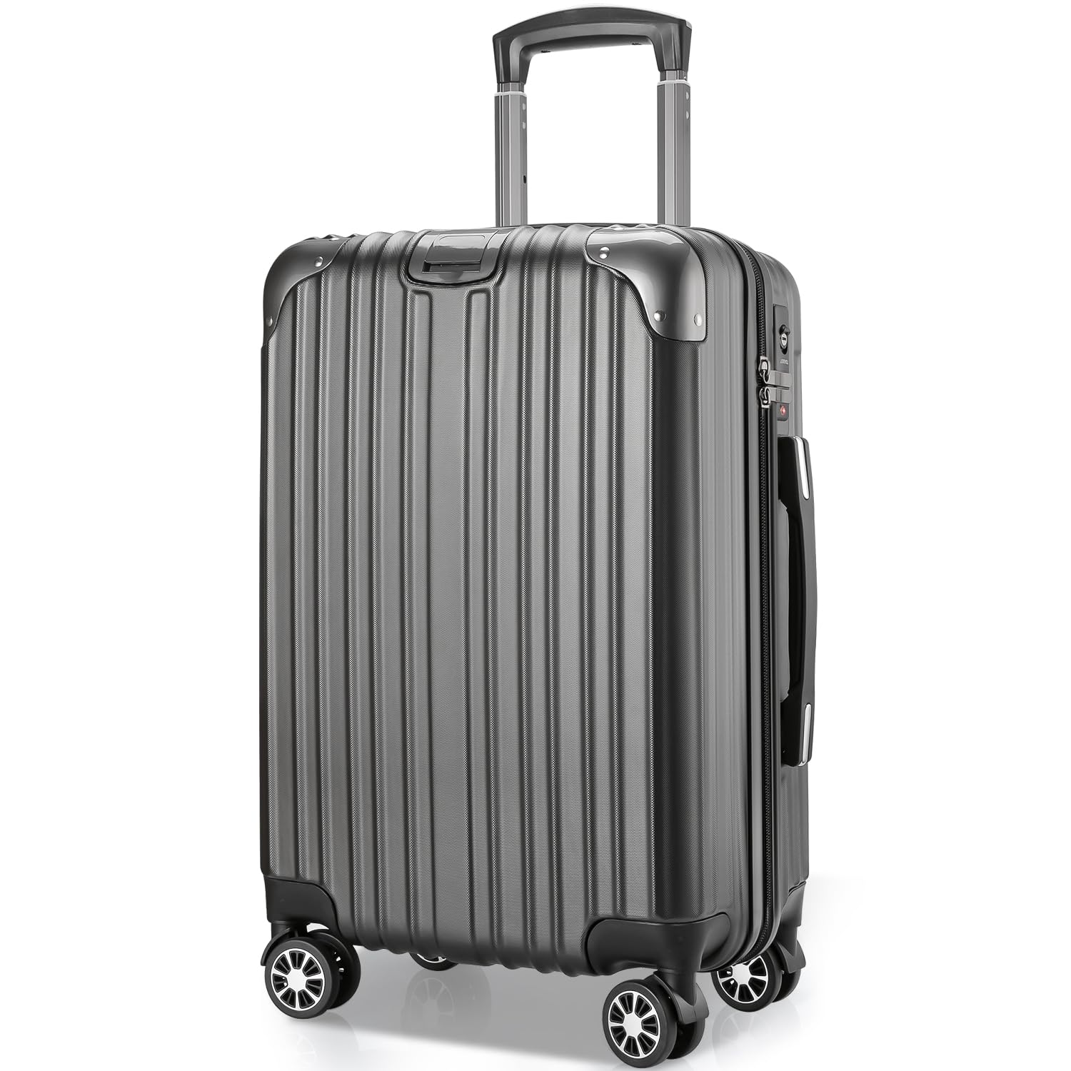 

Валіза Carry Carry Ultra Double з поворотом на 360 градусів, оснащена блискавкою TSA, розмір для ділових поїздок [VARNIC], валіза, сумка, кейс, ручна поклажа, легка, велика, тиха, на колесах сірий колір