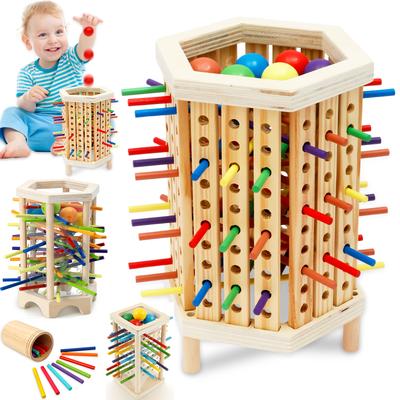 Montessori Game Wooden Stick Tower Kid Motor Skills Development Stick Counting Math Educational Toy Christmas Stocking Stuffers