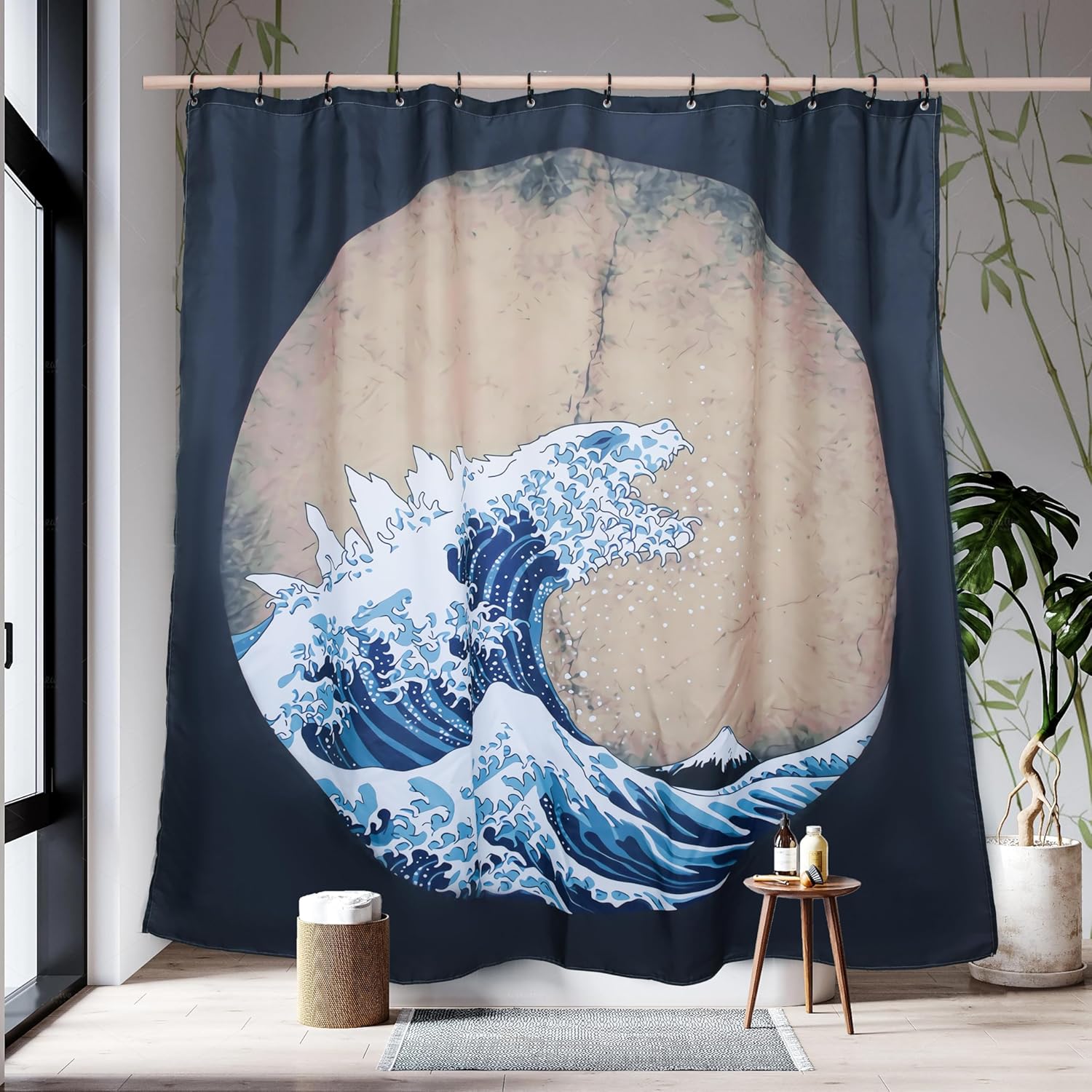 

Japanese Art Ukiyoe Asian Style Colorful Funny Octopus Monster Waterproof Fabric Bath Shower Curtain With Hooks, Bathroom W60H190(CM)-1 Pcs
