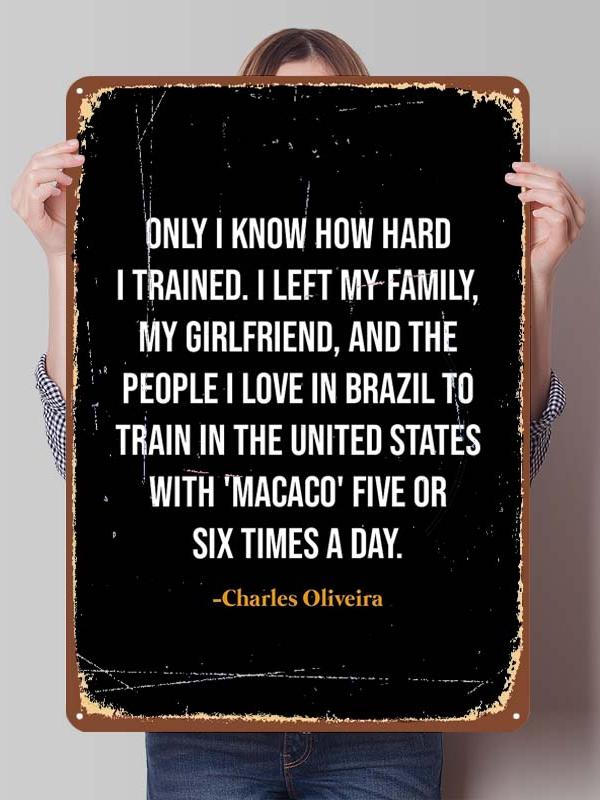 Charles Oliveira Boxer Metallschilder Gaming Zimmer Dekoration Benutzerdefiniertes Boxposter Blechschilder für Wandkunst Dekor Vintage Metallplatte