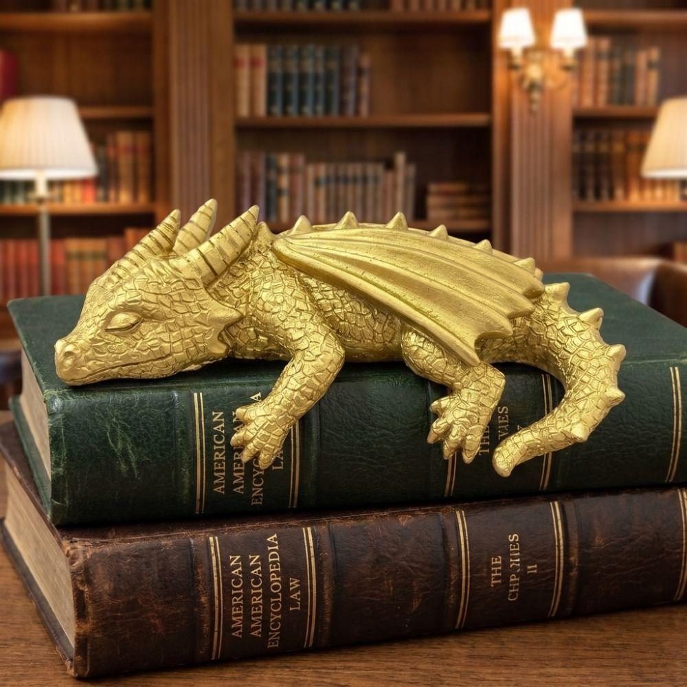 Resin Dragon Sculpture Decoration Bookshelf Ornaments Decorative Desktop Ornament Home Decor