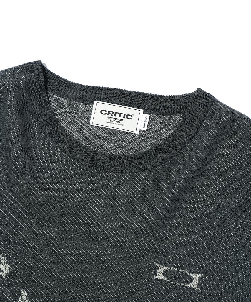 CRITIC Wormhole Logo Jacquard Knit Charcoal