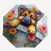 1pc Dog Flowers Automatic Open/close Folding Umbrella, Compact Portable Travel Umbrella, Cute Umbrella, Durable Construction yy260328023