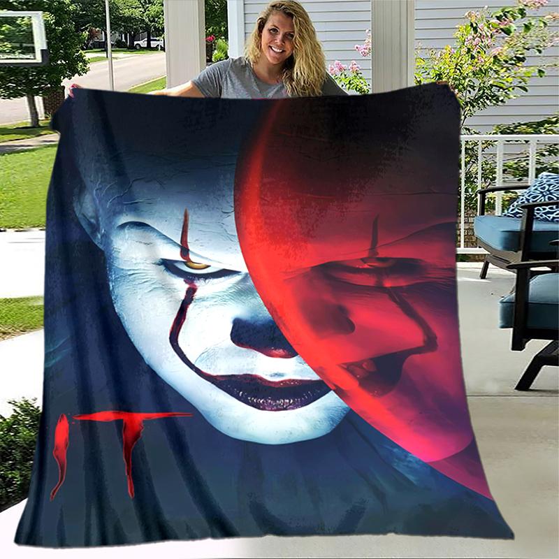 1pc Blanket Pennywise the Dancing Clown2 Print Design, Lightweight Blanket for Sofa, Bed- Soft &Warm, Gift for All Seasons like Christmas, Halloween