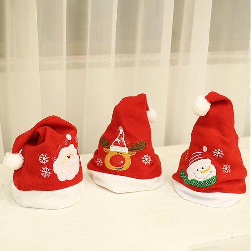 10pcs Exquisite Christmas Hat, Santa Hat Holiday Hat for Unisex Adults Festival Party Hat Plush Santa Hat Red Hat