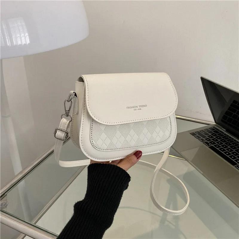 Fashion Flap Saddle Crossbody Shoulder Bags for Women PU Leather Messenger Handbag Purse Luxury Satchel Bag