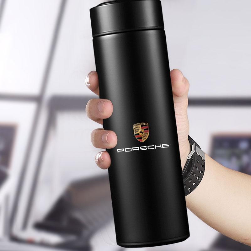 Car Smart Thermos Bottle With Temperature Display Coffee Cup For Porsche Boxster Cayenne Panamera Macan Cayman 911 918 996 917 991