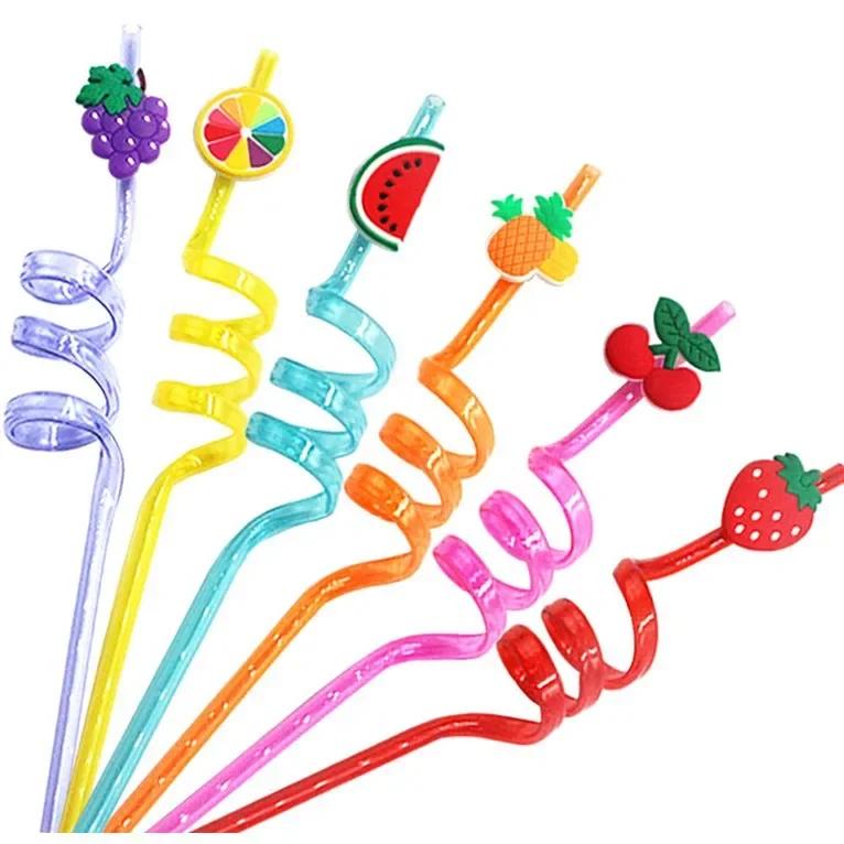 

8Pcs Cartoon Animal Shaped Spiral Plastic Straws Party Gifts Reusable Children s Straws Home Kids Birthday Party Supplies