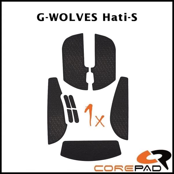 Corepad Soft Grips for G-Wolves Hati-S Mini (Black) - 1 Set