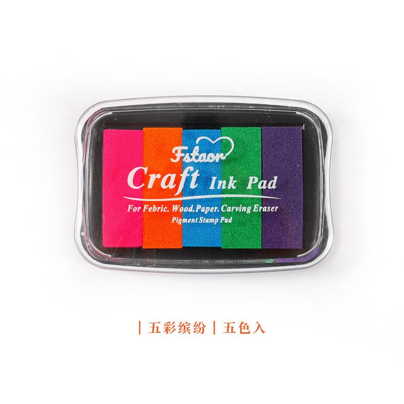 5color Gradient Color Ink Pad Portable Durable for DIY Handbook Invitations Invitations Decorate Children's Finger Painting