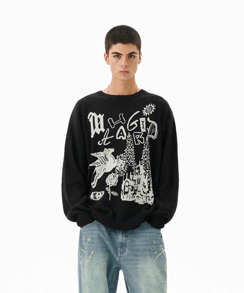MAHAGRID Fantasia Knit Sweater Black(Mg2Dfmk623A)