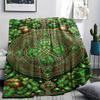 1Pc St.Patrick's Day Print Flannel Blanket, High quality Comfortable for All Seasons, Home Decor, Warmth and Comfort, Perfect for Christmas Gifts W73