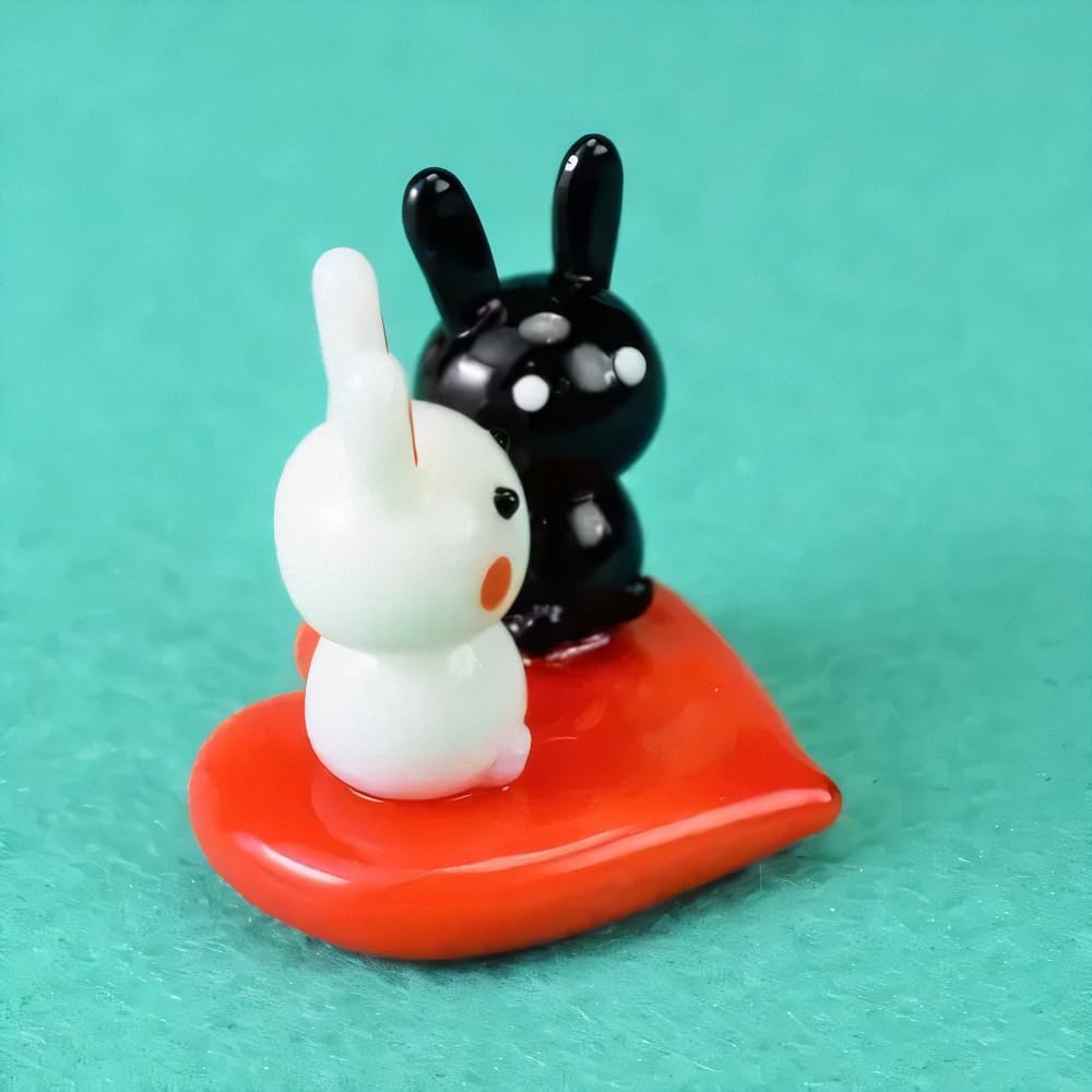 Four Cart Cute Handmade Glass Lovely Rabbit