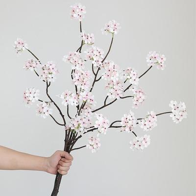 90cm Artificial Pear Blossom Branches Real Touch Handmade Silk Pear Blossom Elegant Plastic Artificial Cherry Blossom
