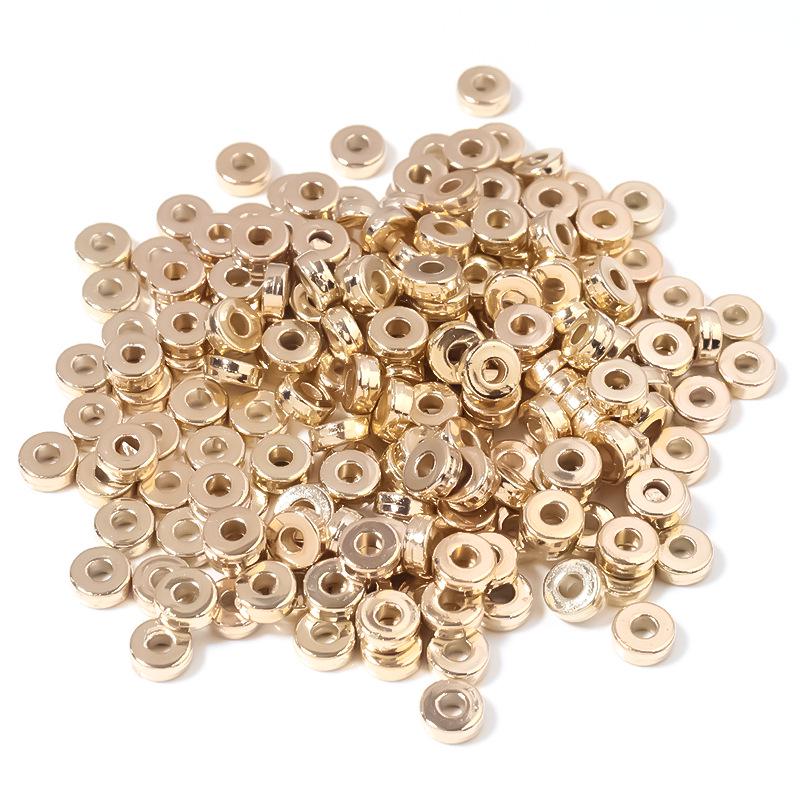 100-Pack Golden Flat Round CCB Spacer Rings for DIY Jewelry Making
