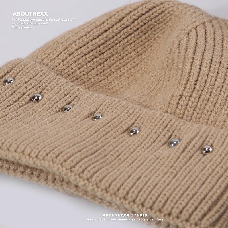 Warm Woolen Hat for Female Couple with Large Head Circumference and Small Face Revealing Knitted Hat  Outdoor Fashionable Pullover Cold Hat