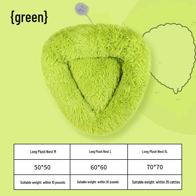 

Thickened Winter Plush Triangle Pet Nest for Cats and Dogs M зелёный