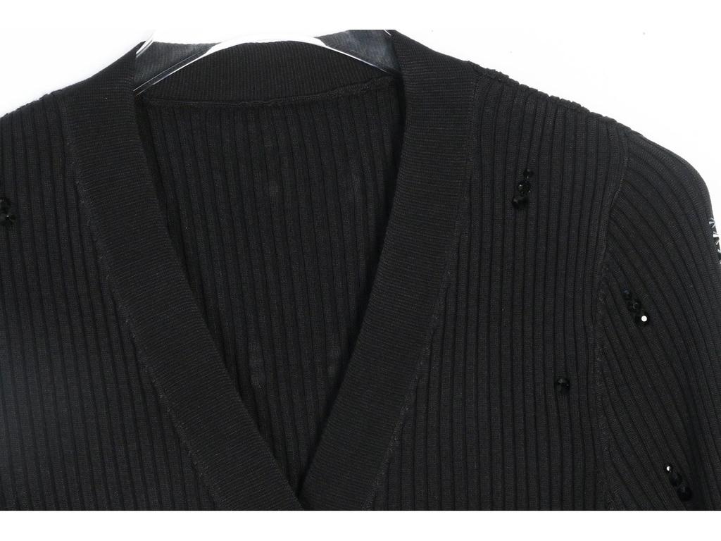 S Family Women's V-Neck Slim-Fit Diamond Knit Cardigan - Autumn/Winter Versatile Long-Sleeve Sweater