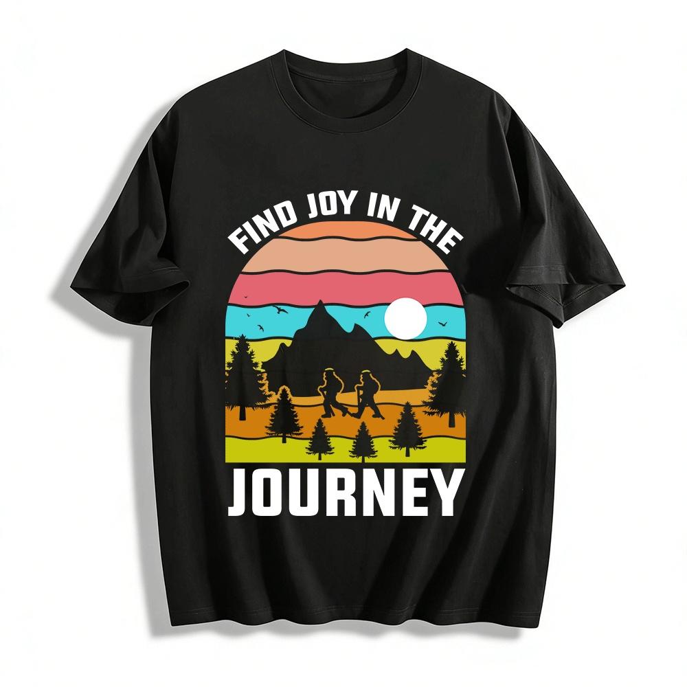 

Vintage Sunset Print Outdoor Hiking Casual T-Shirt Pure cotton T-shirt XXS