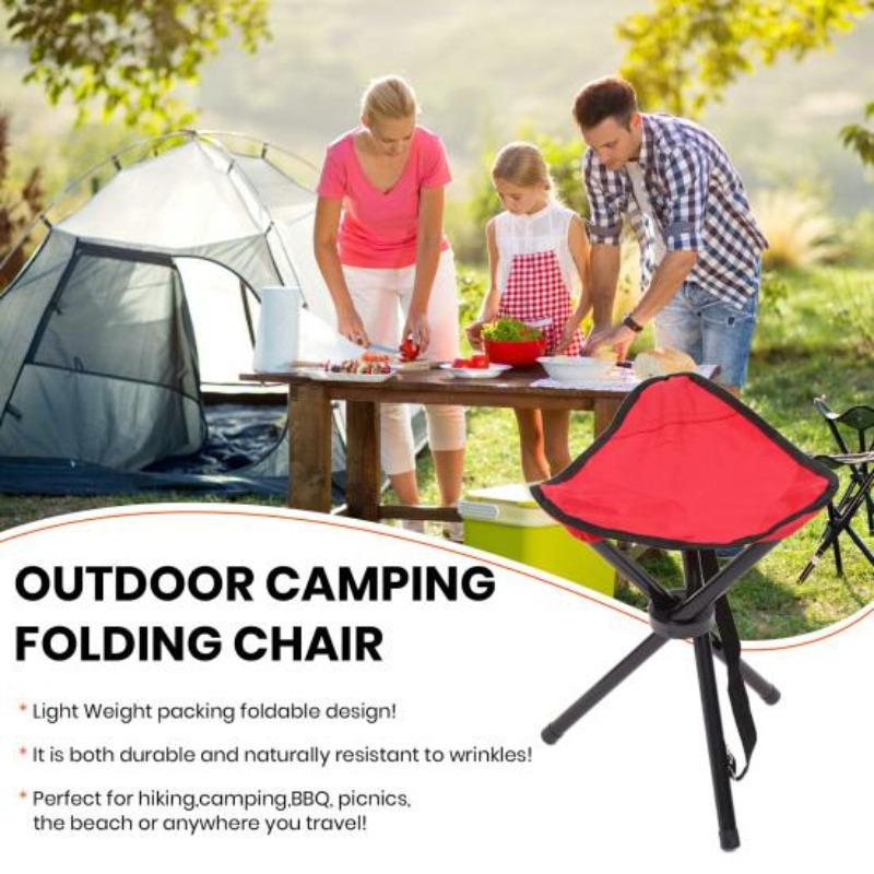 Utomhus hopfällbar pall Bärbar Lätt hopfällbar Picknick Jakt Fiske Camping Backpacking Vuxna 3-bent stativstol