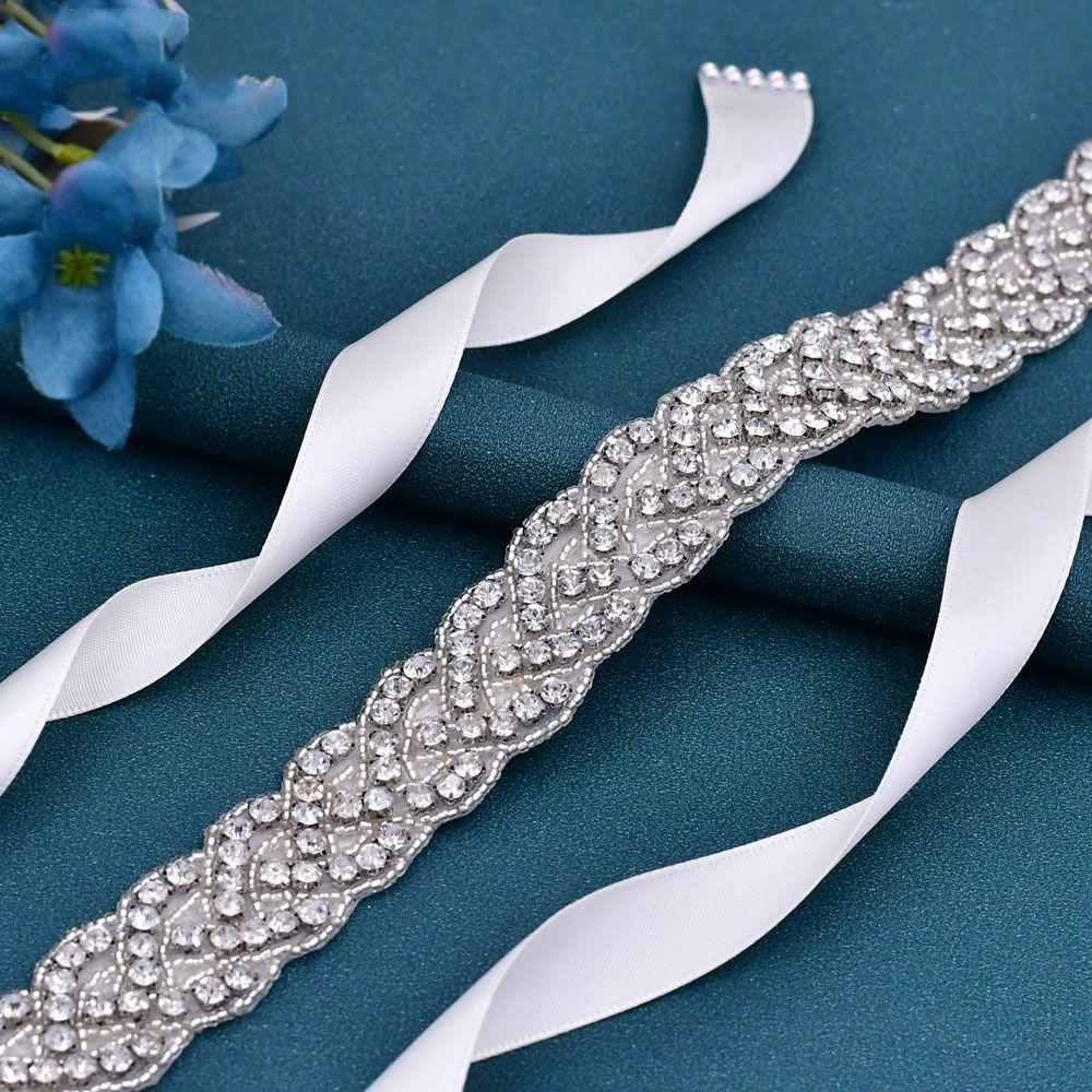 Zircon Rhinestone Waist Seal Girdle Wedding Lace-up Belt Bride Belt Women  Dress Decor