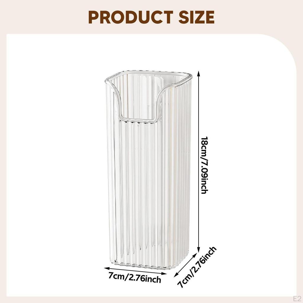 Clear Utensil Holder Container Knives Spoon Desk Organizer Storage for Paintbrushes Office Cooking