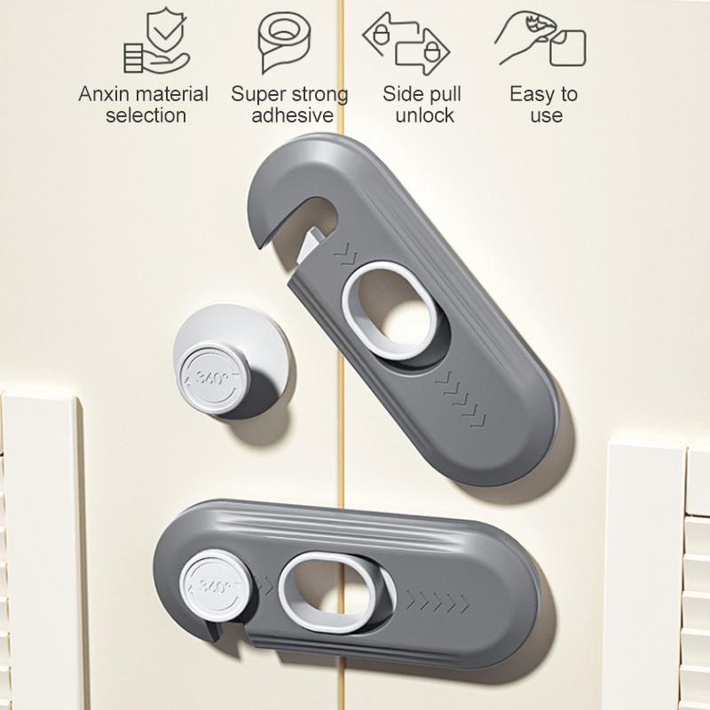 Home Refrigerator Lock Multi-Function Drawer Locks For Kids Security Protection Baby Anti-Pinch Hand Cabinet Door Buckle