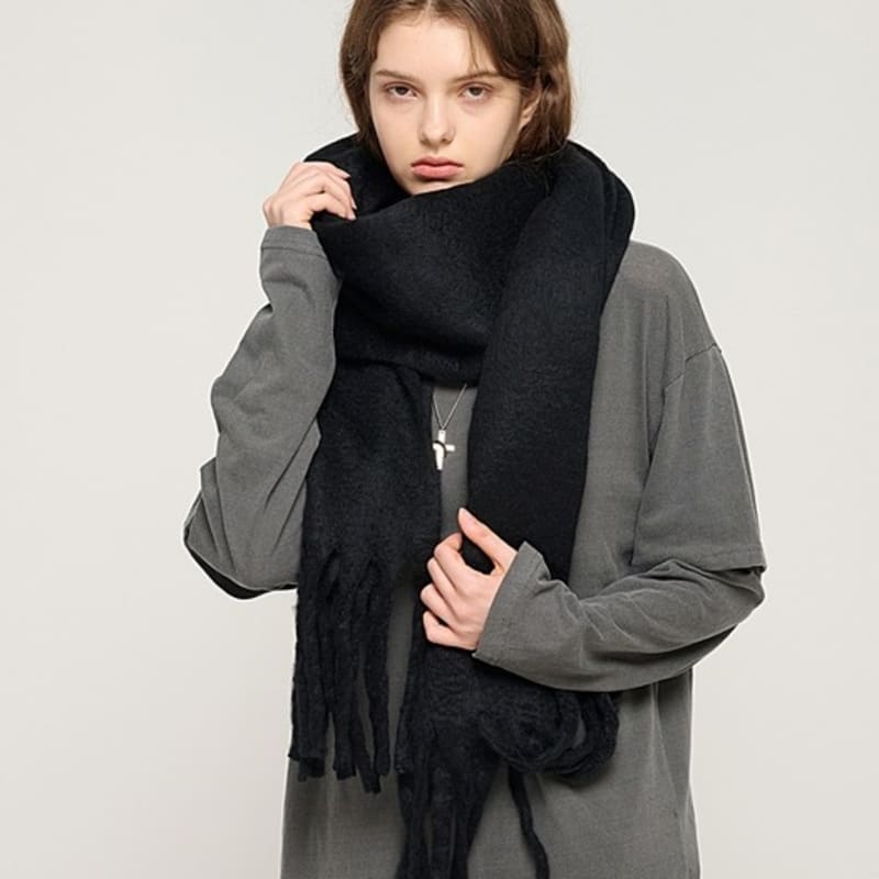 CARGOBROS Weicher Farbvolumen Langer Schal (Schwarz)