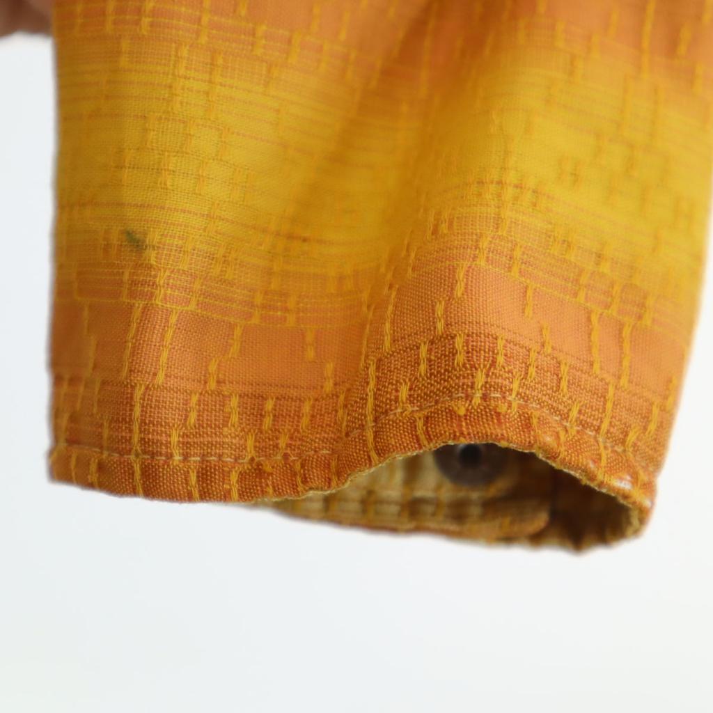 Vintage 70s Striped Pattern Long Sleeve Western Shirt 16/33 Orange Men's Used