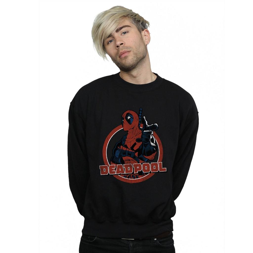Marvel Herren Deadpool Gun Finger Sweatshirt