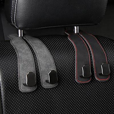 Car Seat Back Storage Hook Double Vehicle Hooks PU Leather Headrest Hooks Multifunctional Flexible Car Organizer Heavy Duty