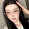 Fashion Exquisite Cat Eye Glasses Rimless Computer Glasses Girl Blue Light Blocking Optical Glasses Frameless Eyewear Decoration