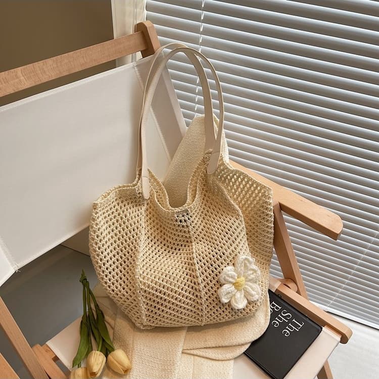 Hollow woven tote bag women's casual shoulder bag