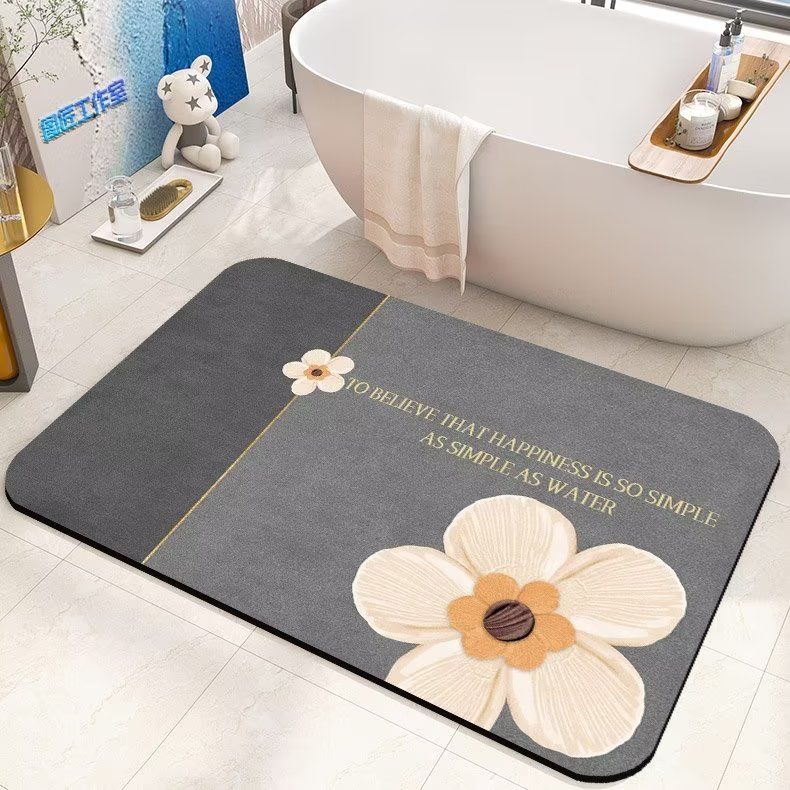 Diatom Mud Absorbent Soft Floor Mat for Bathroom and Household Use, Anti Slip Bathroom Door Mat Feet