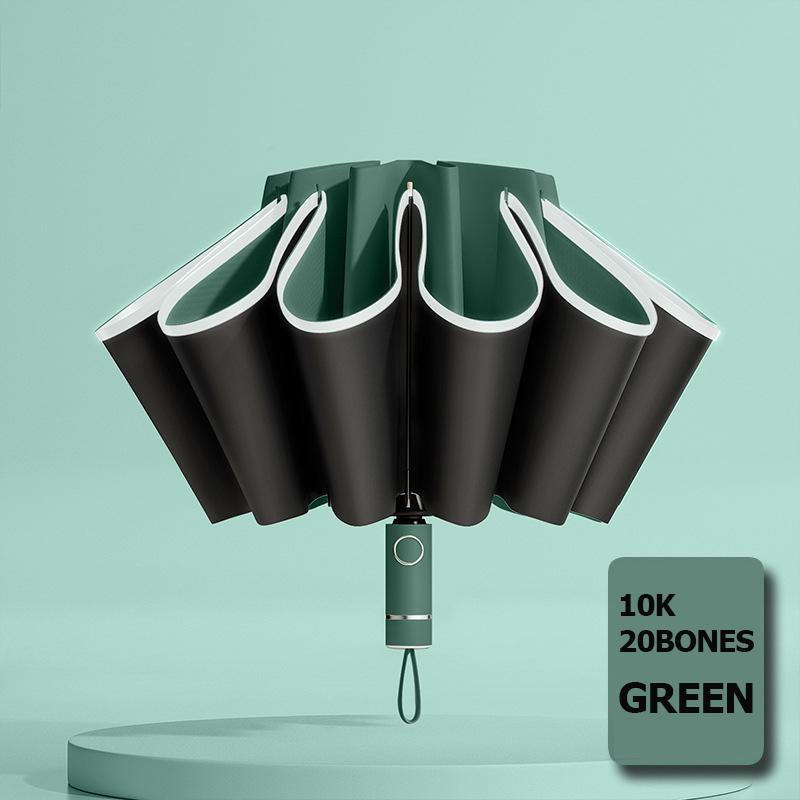 UV Umbrella Windproof Umbrella for Men Women Fully Automatic Reverse Folding Umbrella with Reflective Stripe Carabiner Handle