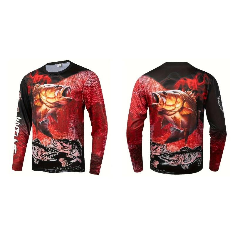 

Весенне-осенний топ с круглым вырезом и 3D-принтом рыбалки, модная повседневная мужская футболка с длинным рукавом 5XL