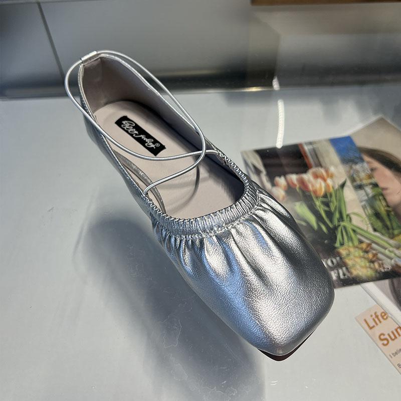 Fashion Fashion Shallow Ladies Mary Janes Flats Shoes Soft Female Square Toe Footwear Slip On Women Ballet Flats Shoes 2025 New