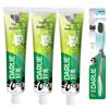 Jasmine White Tea Toothpaste 3-Pack & Charcoal Toothbrush Set