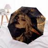 1pc Golden Moonlight Fantasy Umbrella: Automatic Opening/Closing, Foldable Design, Outdoor Use, Festival Gift for Fans & Travelers.L086