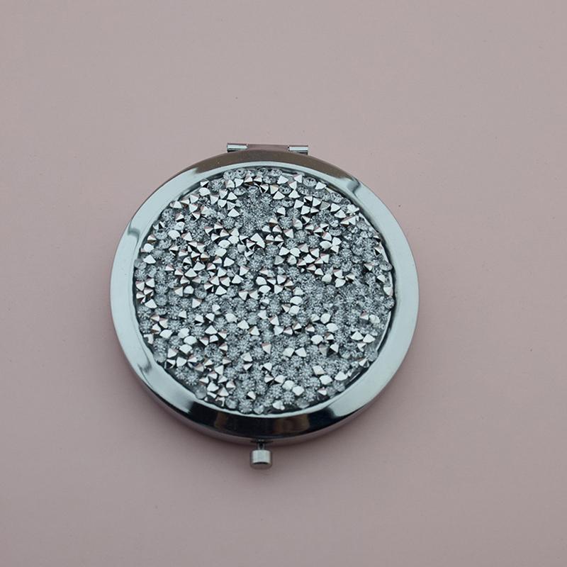 Miroir Compact Voyage Exquis Outils de Maquillage Rond Portable Pliant Miroir de Maquillage à Mettre dans la Poche Miroir Double Face