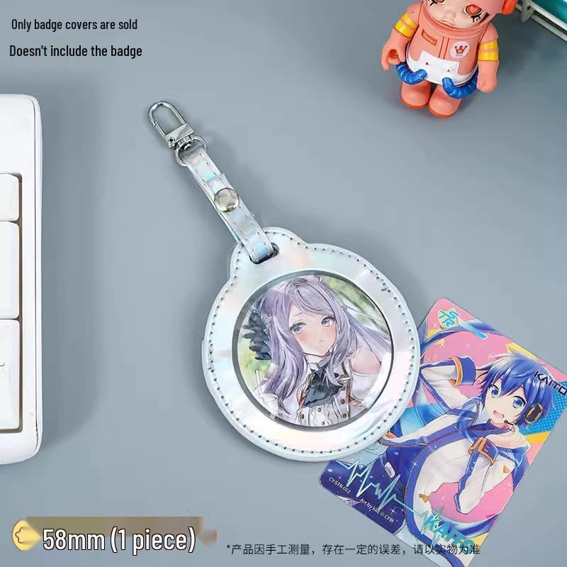 Drop-Proof 58mm/75mm Transparent Button Badge Protector Pendant - Anime Merchandise Storage Sleeve