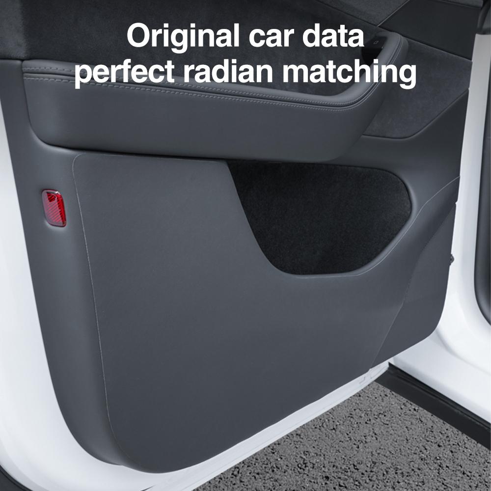 Heenvn Car Door Anti-Kick Pad For Tesla Model Y Juniper Model 3 Highland 2025 2026 Leather Sticker Trim Kit Side Door Protector