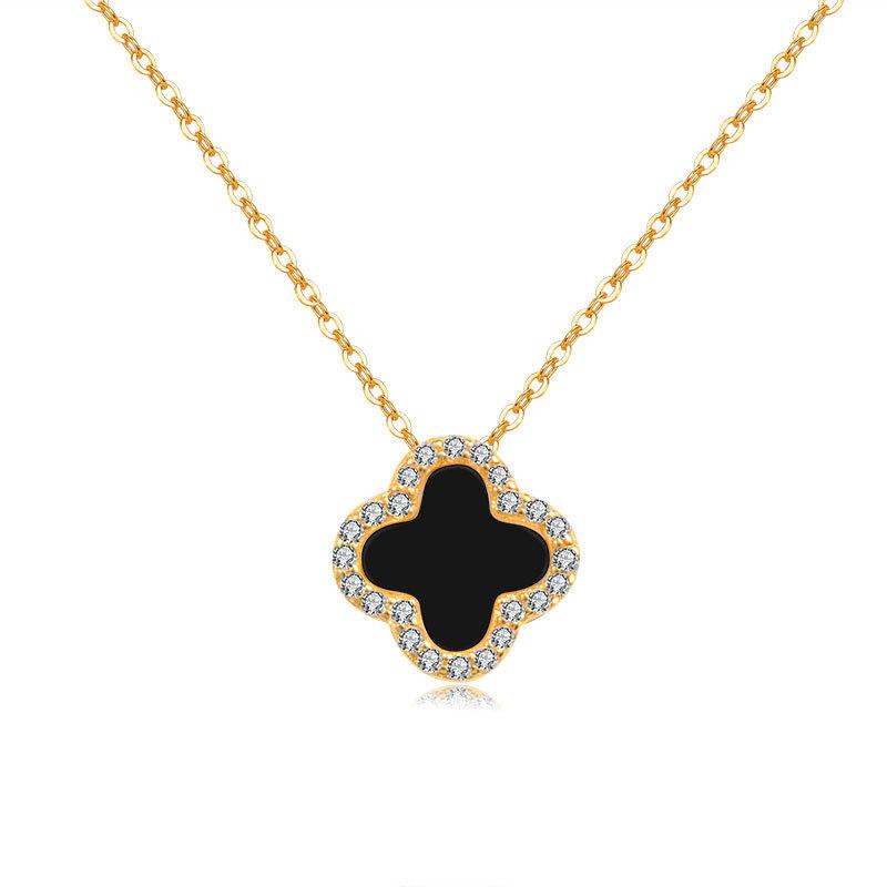 Elegant Openwork Four-leaf Clover Necklace - Women's High-end Pendant