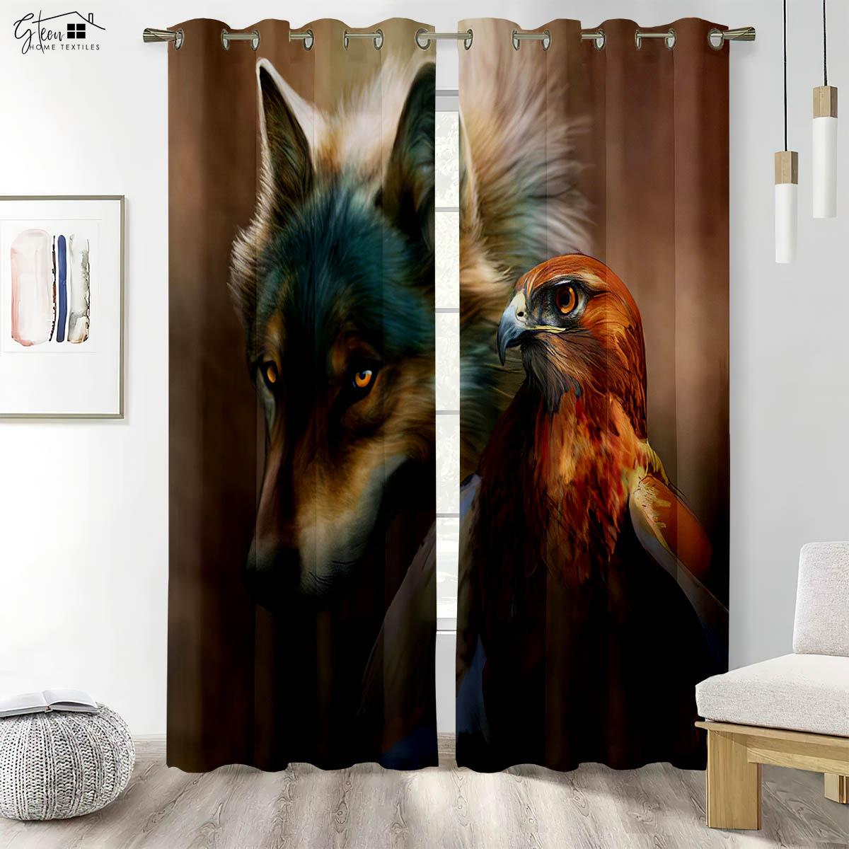 

Животные 3D Печатные Шторы Кролик Черепаха Слон Жираф Тигр Волк Зебра Страус Детские Мультяшные Декоративные Шторы 2 ШТ. W50xH130(CM)x2PCS&Rod pocket