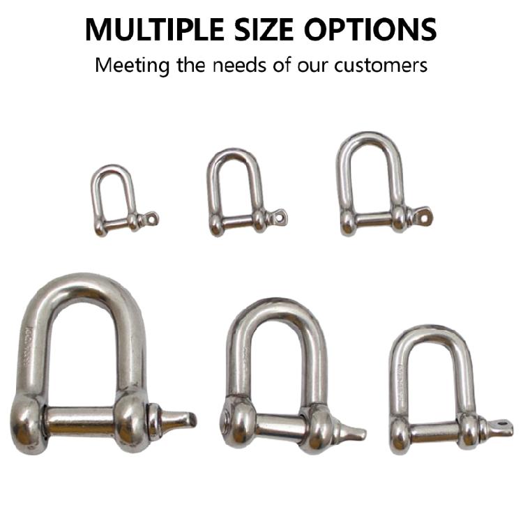 4pcs Robusts Stainless Steel D Rings Heavy Duty D Shackles Rusts Resistant Connectors for Hassle Frees Gear Fastening