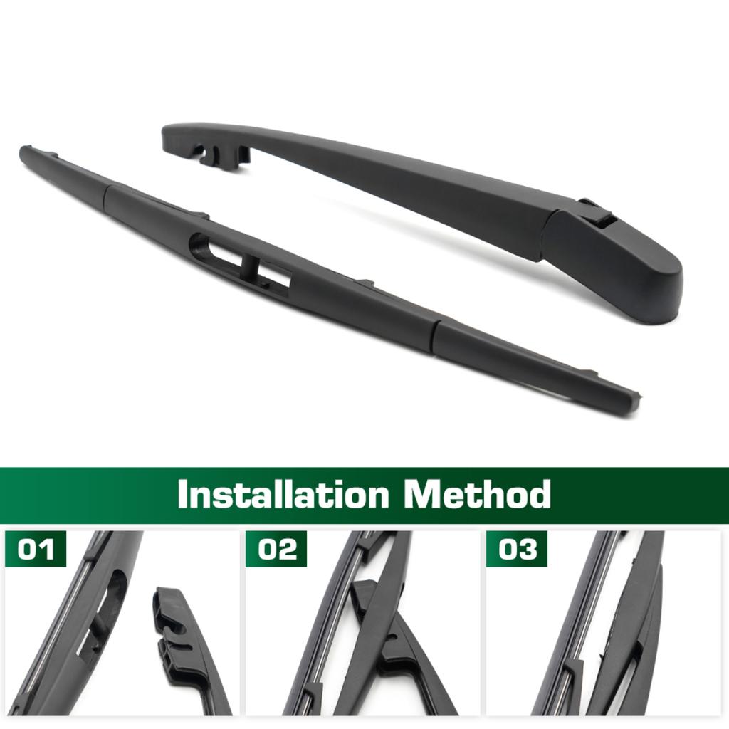 Wiper 14" Rear Wiper Blade & Arm Set For Mitsubishi Lancer 2007 - 2014 Windshield Windscreen Tailgate Window Rain Brush