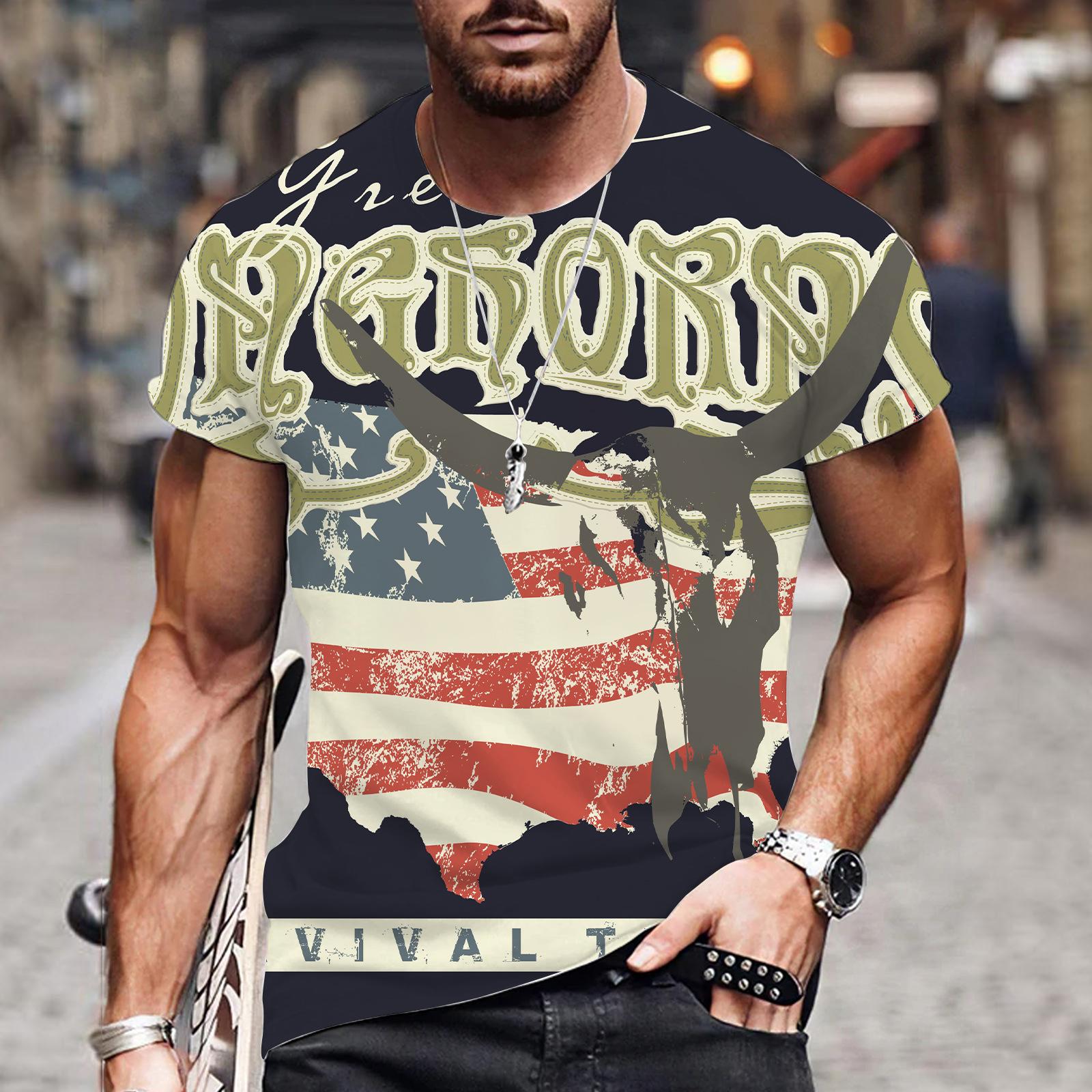 

Летняя футболка с круглым вырезом для мужчин, 3d лоскутная печать, крутая и персонализированная футболка для путешествий, открытый полиэстер, мягкие короткие рукава 6XL