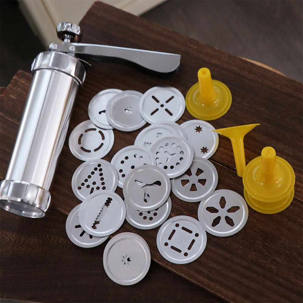 4 Nozzles Cookie Press Kit 20 Cookie Discs DIY Biscuit Maker Cookie Machine Mold  Bakery Shop